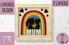 Layered girl mum rainbow| Paper cutting | 3D girl mum SVG Product Image 1