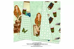 St. Patricks Day Digital Paper Pack Travel Girl Fashion Product Image 4