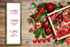 PSD PNG Wooden sign frame for Christmas holidays Product Image 1