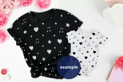 Valentine's day Black t-shirt & Baby bodysuit Mockup PSD Product Image 2