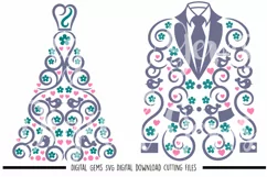 Wedding dress and suit jacket SVG / DXF / EPS / PNG files Product Image 1