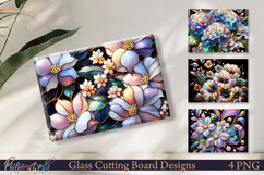 Botanical Stained Glass Cutting Board Art Product Image 1
