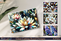 Jewel Tone Flowers Glass Board Design Product Image 1