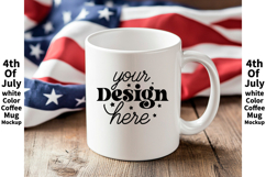 4th of July white 11oz blank coffee mug mockup Product Image 1