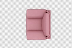 Isometric Arm Chair 3D isolated render Product Image 1