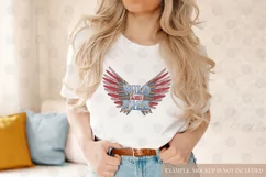 Wild and Free Sublimation design | Patriotic PNG | Wings PNG Product Image 2