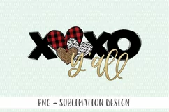 XOXO Y'All Valentine's Sublimation PNG Product Image 1