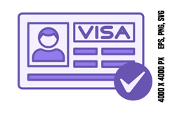 Colored Visa Icon Product Image 1