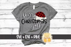 Merry Christmas Y'all - Christmas SVG Files - Buffalo Plaid Product Image 1