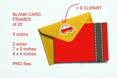 Blank Card Frames plus Cars Clipart Set of 28 PNG files Product Image 1