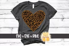 Leopard Print Heart - Valentine SVG PNG DXF Cut Files Product Image 1