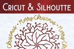Merry Christmas Poinsettia SVG | Round Christmas SVG Product Image 3