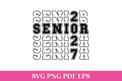 Senior 2027 Stacked SVG Cut File Product Image 1