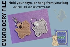 ITH Tiny Dog Key Fob - Embroidery Design Product Image 1