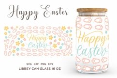 Happy Easter Svg Wrap, Pastel Easter Libbey Can Glass 16oz Product Image 1