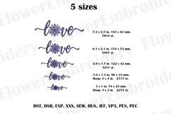 Love with snowflake machine embroidery design Product Image 2