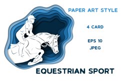 Equestrian sport Vector Paper Art Style Product Image 1