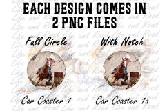 Western Bundle Car Coaster Sublimation Design, 26 PNG Product Image 2