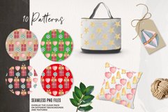 Christmas Decorations Watercolor Seamless Patterns Digital Product Image 3