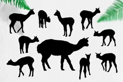 Adult alpaca with newborn alpaca silhouettes Product Image 2