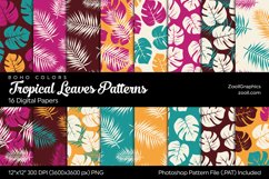 Tropical Leaves Digital Papers Boho Colors Product Image 1