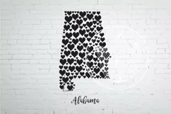Alabama map with hearts Product Image 1