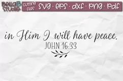 In Him I Will Have Peace SVG File, Bible Verse Wood Sign SVG Product Image 2
