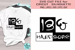 13 and handsome svg, 13th birthday svg, birthday svg Product Image 1