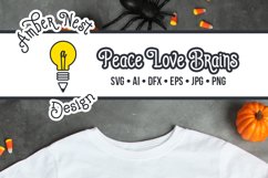 Sublimation Design Peace Love Brains Product Image 2