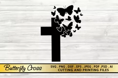 Butterfly Cross SVG PNG EPS DXF File Butterfly SVG Cross SVG Product Image 2