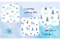 North Watercolor Clipart. Mountains, wild nature, landscape. Product Image 3