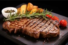 Gourmet grilled steak with herbs and garnish Product Image 1