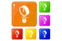 Pressure meter icons set vector color Product Image 1