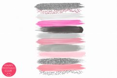 Pink Grey Silver Brush Strokes Clipart I Brush Strokes Product Image 3