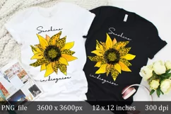Leopard Sunflower Sublimation PNG, Sunshine in Disguise Product Image 1