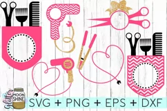 Hairstylist Monogram Frames SVG DXF PNG EPS Cutting Files Product Image 1