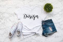 Bella Canvas 3001 White T-shirt Mockup Unisex Tee Mock up Product Image 1