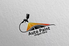 Car Painting Logo with Spray Gun and Sport Car Concept 1 Product Image 4
