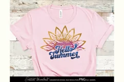 Hello Summer png Sunflower png Retro summer PNG Product Image 1