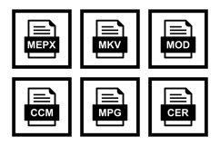 Set Of File Formats Icons Product Image 1