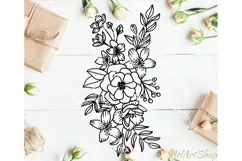 Flower bouquet svg, flower arrangement svg, Floral bunch Product Image 1