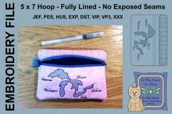 ITH Great Lakes Zipper Bag Zipper Bag - Lined, 5X7 HOOP Product Image 2