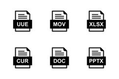 Set Of File Formats Icons Product Image 1