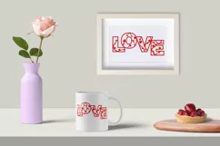 Love SVG Cut File, Valentine SVG, Love sign with hearts SVG Product Image 3