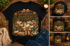 Wildflower Pumpkin Club Fall PNG Design Product Image 2