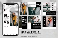 Minimalist Fashion Sale Instagram Social Media Template Product Image 1