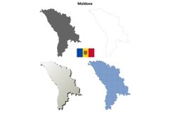 Moldova outline map set Product Image 1