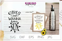 Girls just wanna have sun SVG - Summer cut file Product Image 1