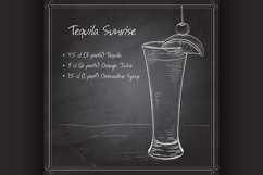 Tequila sunrise realistic cocktail on black board Product Image 1