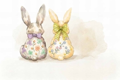 Happy Easter Bunnies PNG &amp; JPG Product Image 1